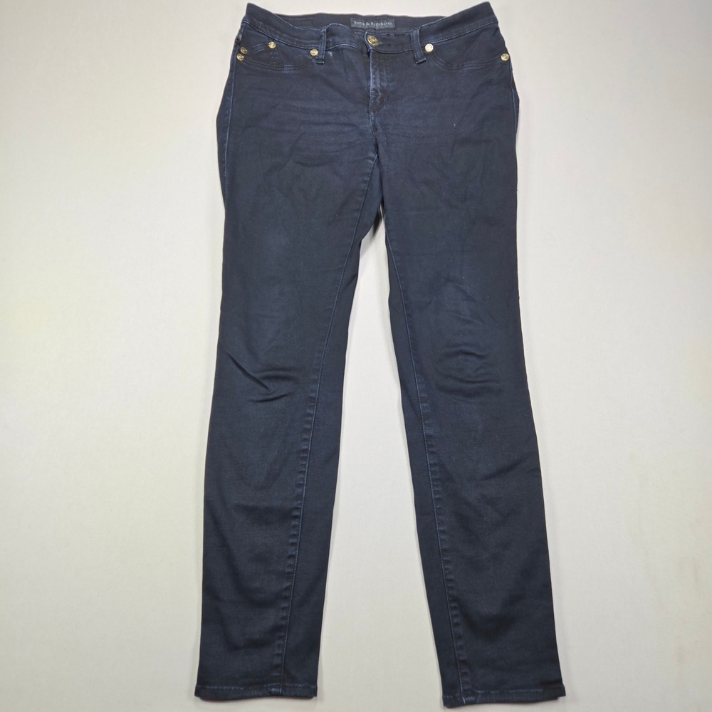 Rock & Republic Kashmiere Skinny Jeans Dark Wash Gold Hardware Womens 12 M‎